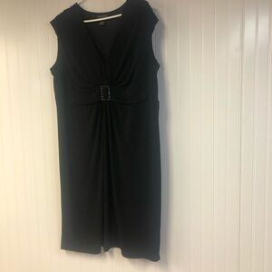 Lane Bryant Black Sleeveless Dress Cinched Waist Rhinestone Detail 18/20W